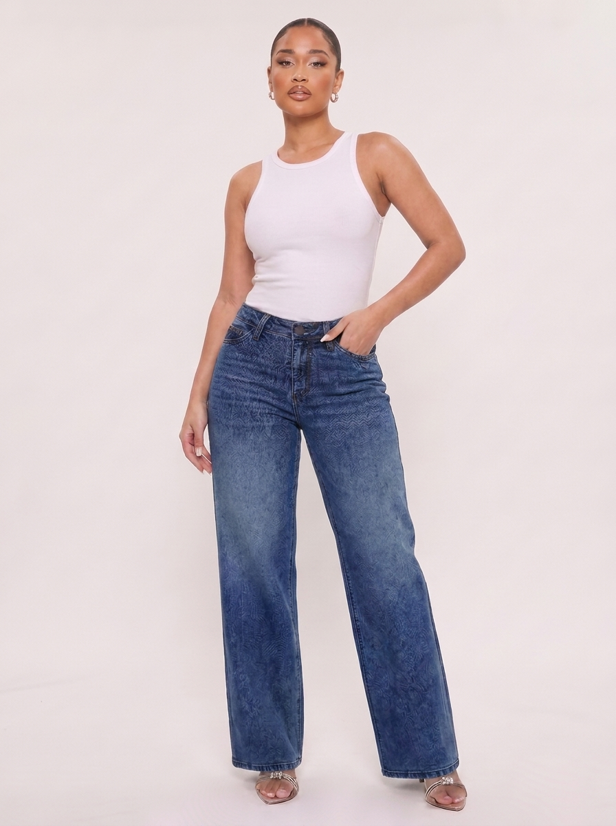 Novalia™ BBL Baggy Jeans - High Stretch Tummy Control Wide Leg Denim