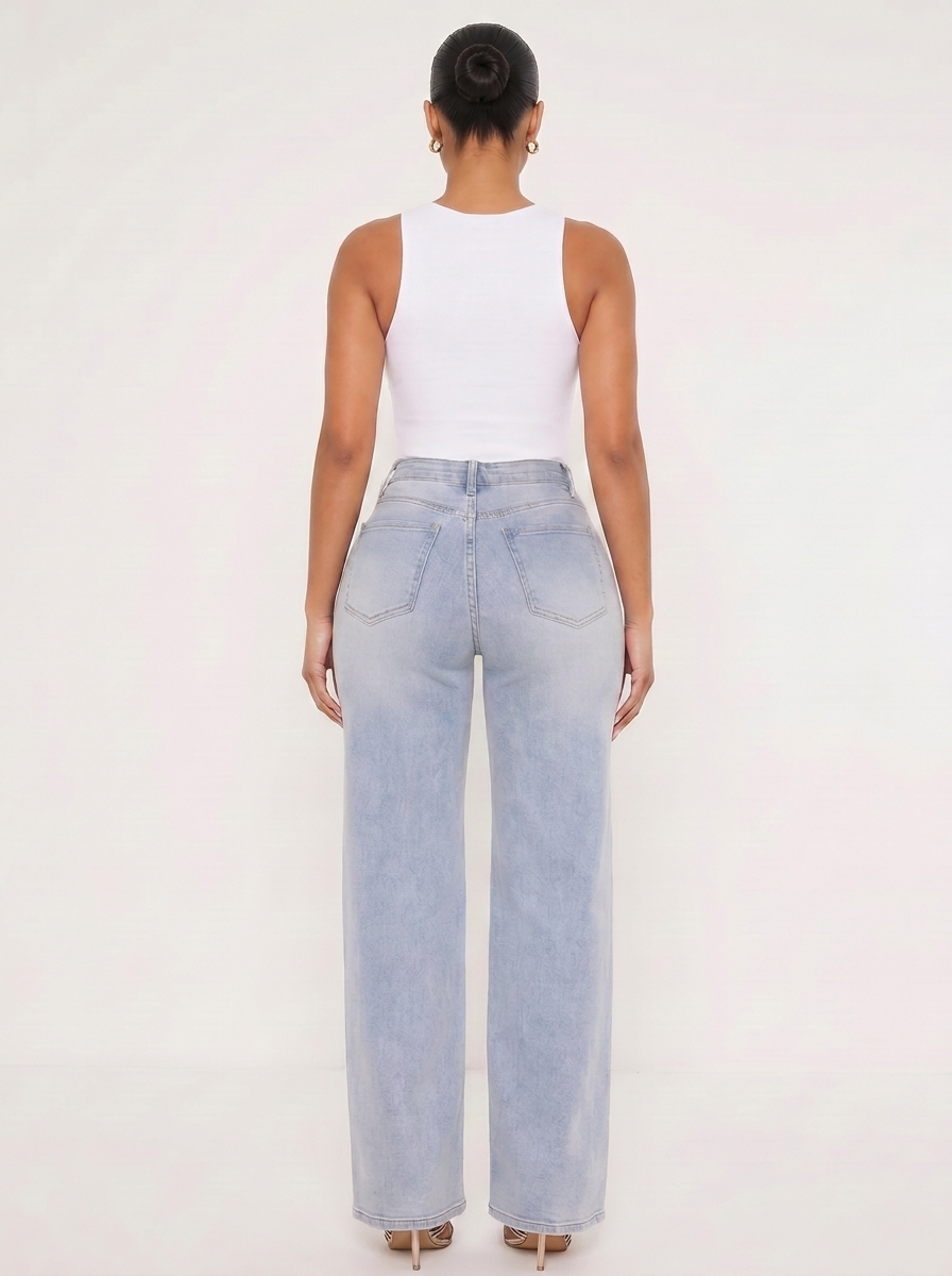 Novalia™ BBL Baggy Jeans - High Stretch Tummy Control Wide Leg Denim