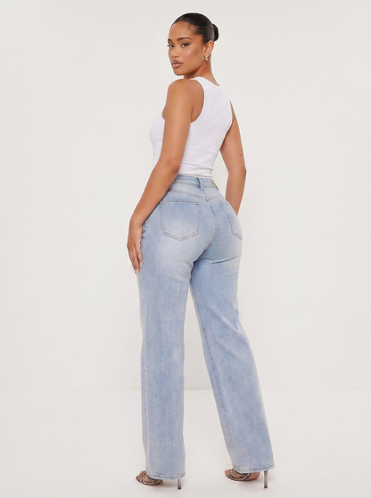 Novalia™ BBL Baggy Jeans - High Stretch Tummy Control Wide Leg Denim