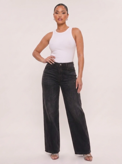 Novalia™ BBL Baggy Jeans - High Stretch Tummy Control Wide Leg Denim