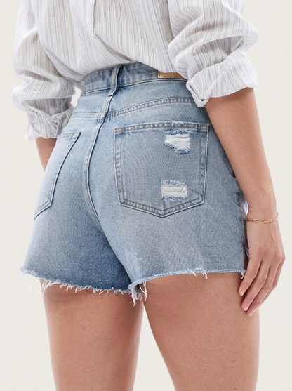 Novalia™ High Waist Ripped Denim Shorts